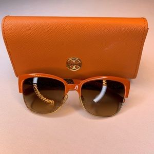 Tory Burch Orange/Gold Sunglasses